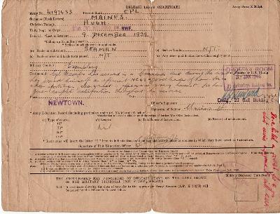 [Thumb - XE2-Release Leave Certificate-Hugh Maines-Jan 1946..jpg]