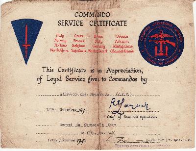 [Thumb - XC13-Hugh Maines-Commando Service certificate..jpg]